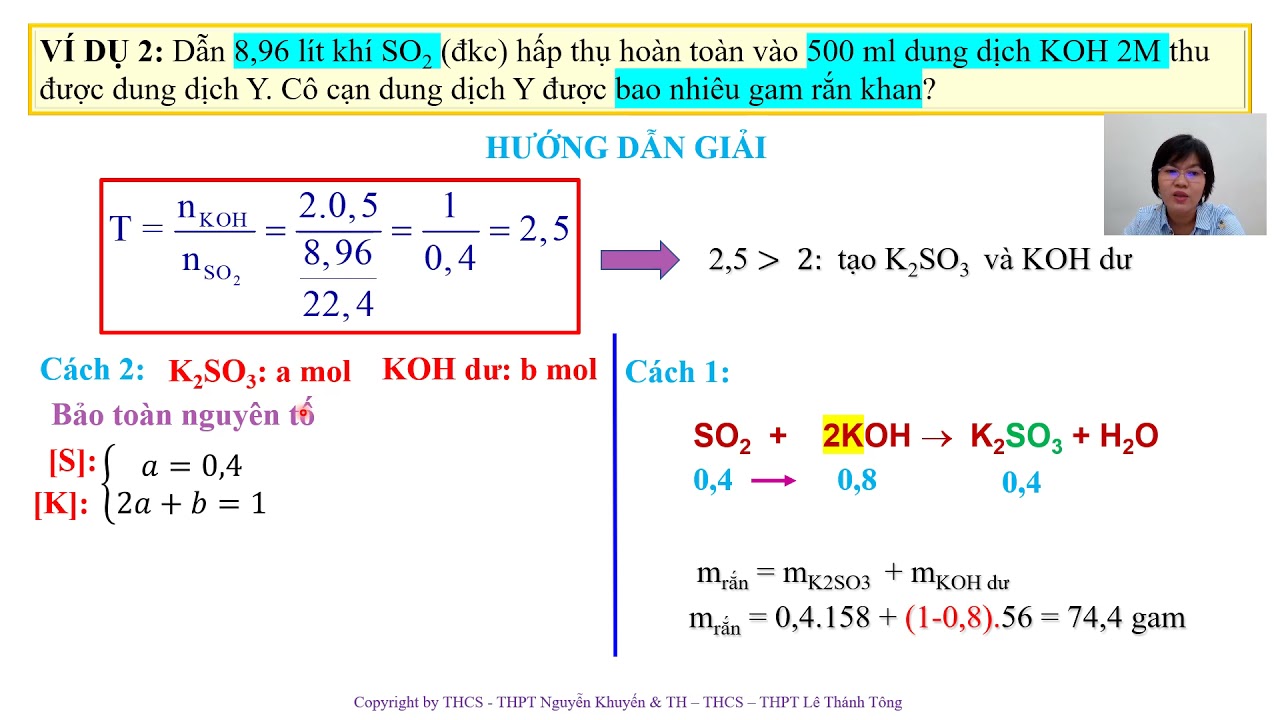 video 2 huong dan giai bai tap so2 phan ung voi NaOH, KOH - youtube