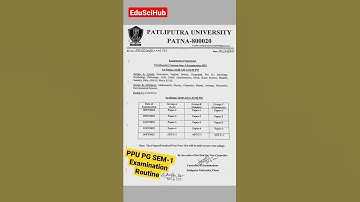 Examination Programme of P.G. Regular sem-I 2022 #shorts #ppu #patliputra #ppunews #youtubeshorts