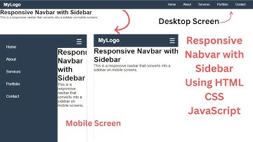 CSS Responsive Navigation Bar | Sidebar Menu Html CSS JavaScript Code | CSS Mobile Menu Bar