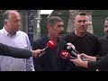 Doruk Madencilik işçileri adına Bağımsız Maden İş Genel Başkanı Gökay Çakır açıklama yapıyor