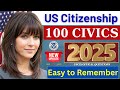2025 random 100 civics questions and answers - U.S. citizenship test 2025 I N400 Interview #usa
