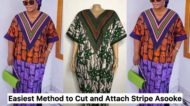 How to Easily Cut and Attach Stripe Asooke to V-neck Bubu (Beginners tutorial)