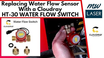 Replacing Water Flow Sensor with HT 30 From Cloudray - Co2 Laser Repair, Water Flow Sensor Install.
