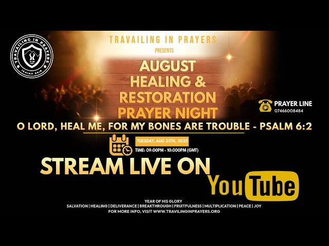 🙏O LORD, HEAL ME, FOR MY BONES ARE TROUBLE - PSALM 6:2 | WEEKLY ONLINE PRAYER🙏