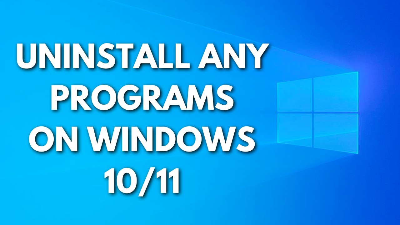 How to Uninstall a Program on Windows 10/11 Easily - YouTube