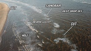 How to Read The Beach - An Aerial View Over the Surf (Surf Fishing)