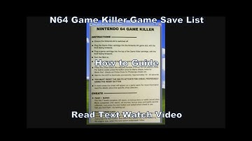 Using the Game Killer Game Save List & How to Guide  for the N64 Super Mario 64 (Cheat Cartridge)