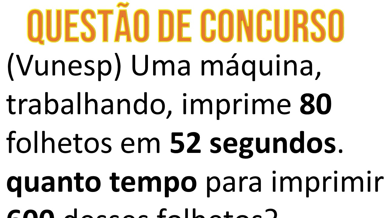 VUNESP 🚨 Regra de 3 em Concurso | Você Consegue Resolver?