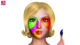 Face Painting Learning Colors For Children With Finger Family Song - Kc Toys Compilation