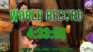 Harry Potter 1-3 Trifecta 100% Speedrun World Record - 4:33:54
