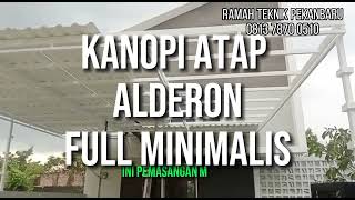Installation of a White Alderon Roof Canopy with a Hollow Frame, Engineering Friendly Pekanbaru