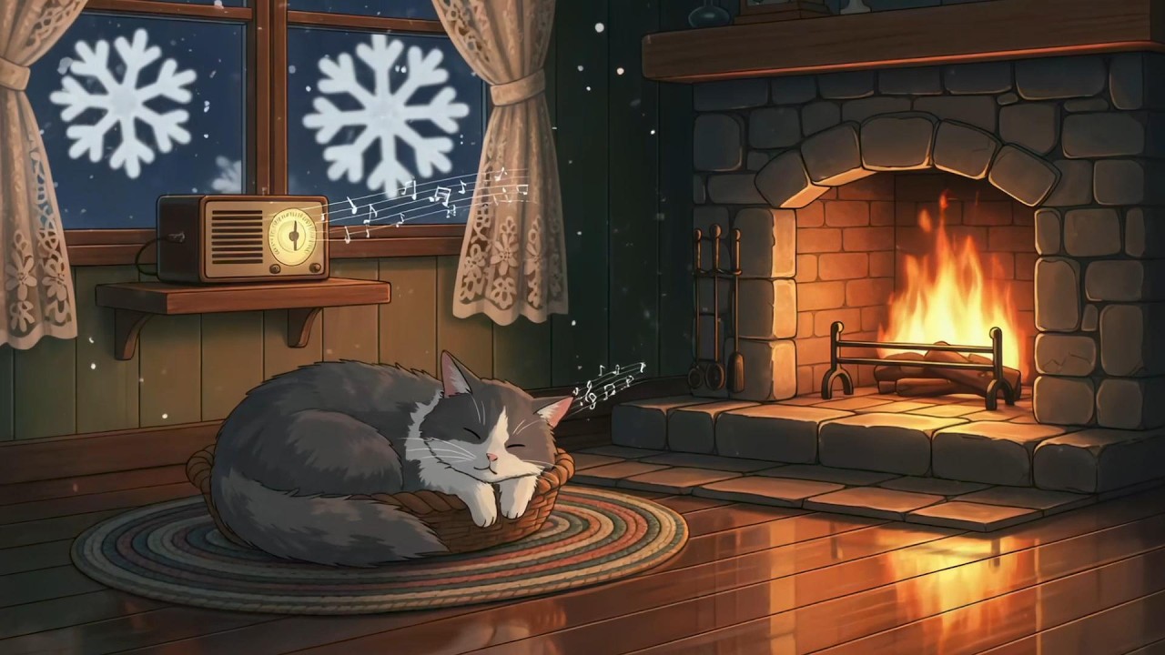 Quiet Cabin Fireplace Ambience 🔥 Soothing Lofi for Deep Sleep & Study #2