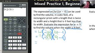 GED® Math: Substitution by hand vs. with Calc (1.MP1, Beg, #15,23,25)