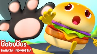 Hamburger Berlari-lari | Lagu Makanan | Lagu Anak-anak | Bahasa Indonesia | BabyBus