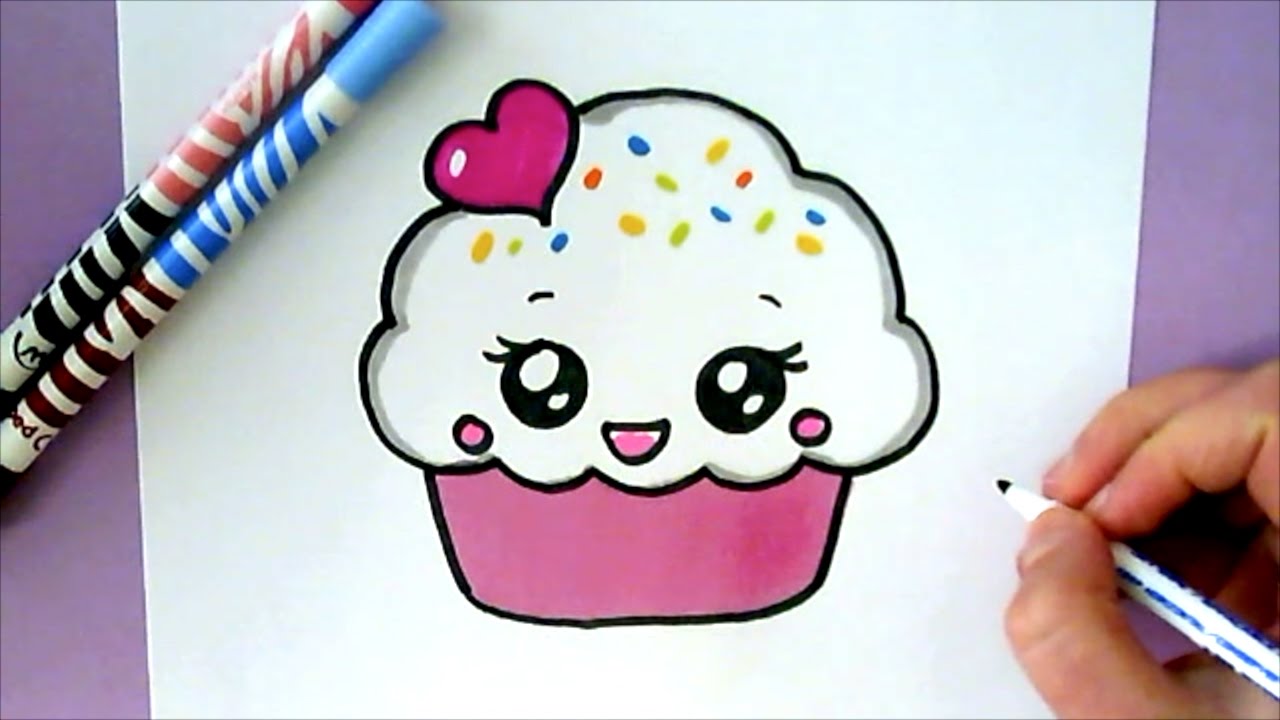 HOW TO DRAW A CUTE CUPCAKE - YouTube