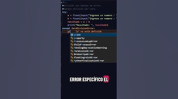 Día 15 - Manejo de errores en Python #programacion #python #codificacion #algoritmo #programming