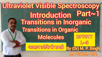 Ultraviolet Visible Spectroscopy | Introduction | Types of Transitions | Analysis~II | BP701T | L~3