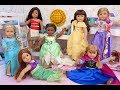 Doll Princess Sleepover Party in Dollhouse with Bunk Beds! Slumber Party fun doll dress up