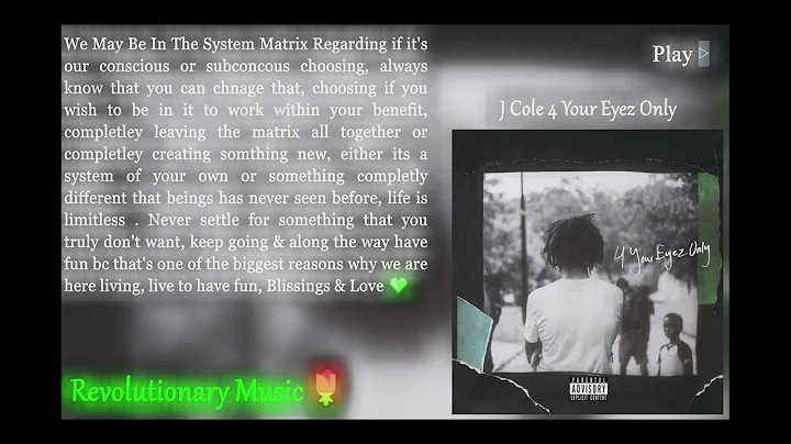 {72960Hz Sample & Stereo} J. Cole - She's Mine Pt  2 {True 285Hz With 432Hz Video Pixels}