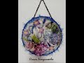 Вышивка на сетке  3D с аппликацией. Embroidery on 3D mesh with applique