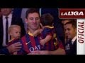 Messi y Neymar con sus hijos en el túnel de vestuarios