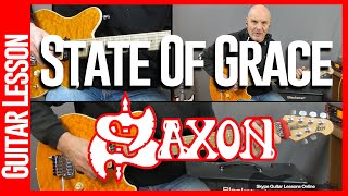 Saxon - State Of Grace - Guitar Lesson - Live Version