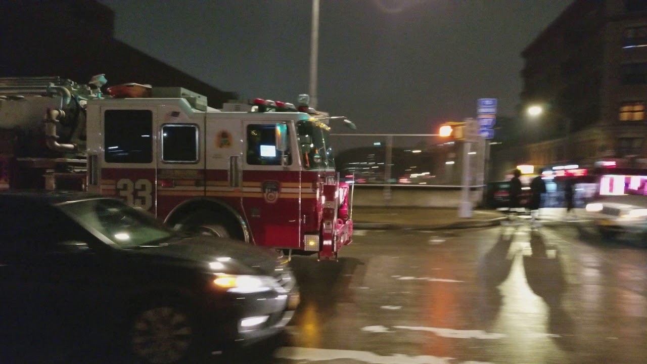 FDNY Ladder 33 Passing By In The Bronx, New York - YouTube