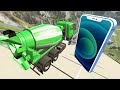 Cars Jumping Into Giant iPhone 14 Pro – BeamNG.Drive