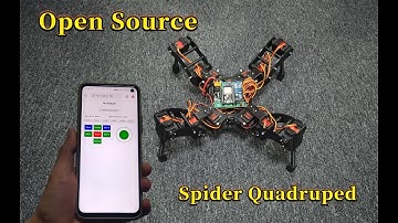 Open Source 3D-printed Spider Quadruped robot using ESP32 and MicroPython.