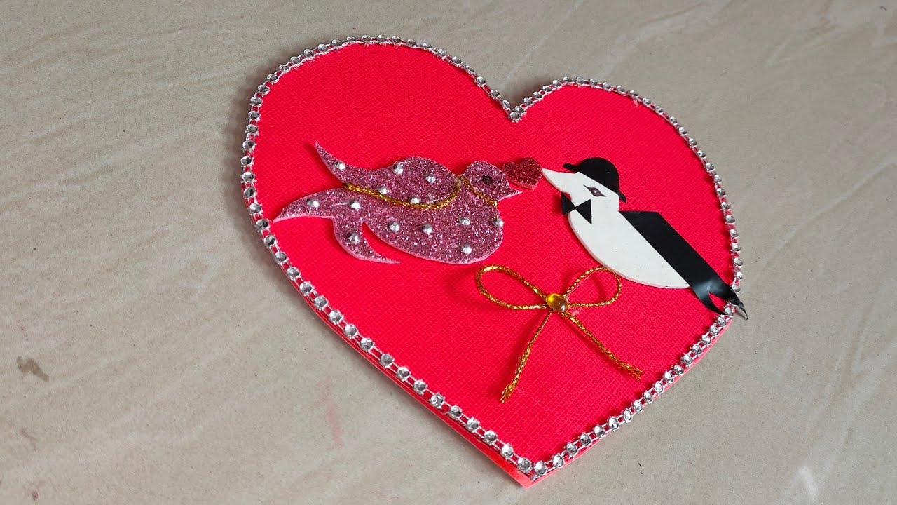 Valentine's card tutorial/Homemade Valentine's card/Glitter Foam sheet