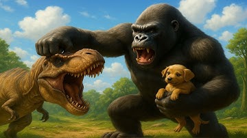 Epic Battle: Kong Saves Puppy From the T-Rex 🦍🦖🐶 | Kong movie | Bigfoot movie