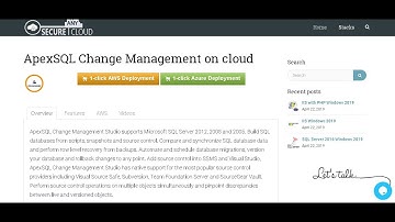 SQL Tool ApexSQL Change Management on Win 2012 R2  Deploy on Azure , AWS and Google Cloud Platform.
