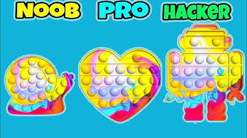 NOOB versus PRO versus HACKER in POP US Game | New Game | All Levels
