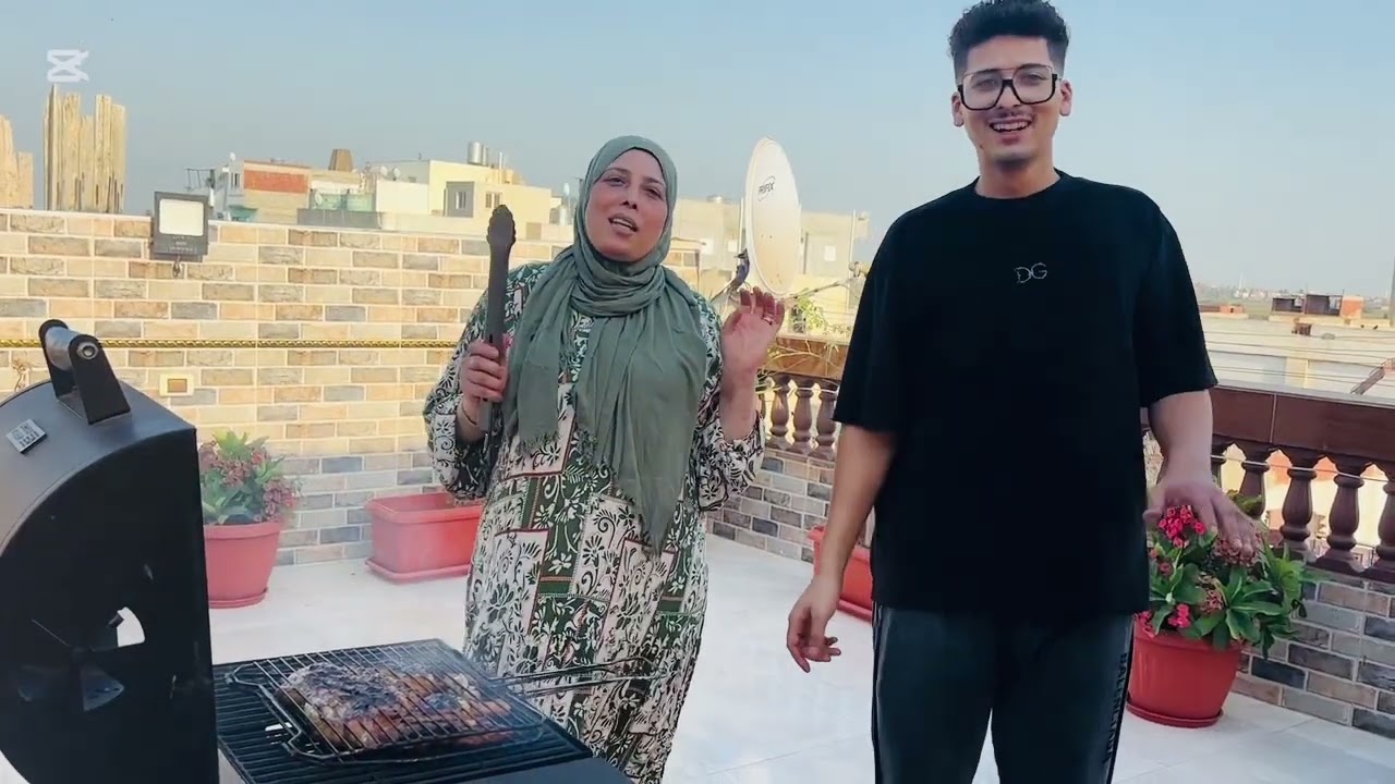 حبه أدلعهم وأعملهم 💃احلى عزومه على السطح قبل مايروحوا شهر العسل ماهما نور العيون يومى على الطبيعه 💃💕