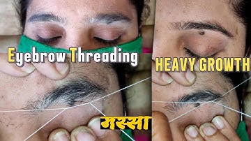 Eyebrow threading | Heavy growth Eyebrow | Arch Shape Eyebrow Threading.
