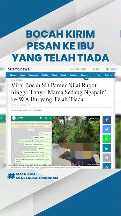 Kisah Haru Bocah SD Pamer Nilai Rapot ke WA Ibunda Meski tak Dibaca Lantaran Telah Tiada