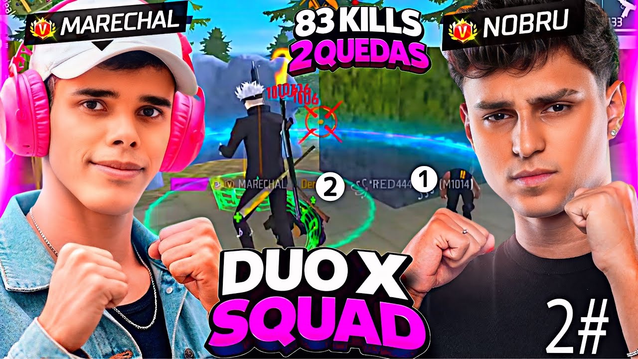 NOBRU e MARECHAL AMASSARAM NA RANQUEADA! 🔥 2 BOOYAH + 83 KILLS EM 2 PARTIDAS 😱