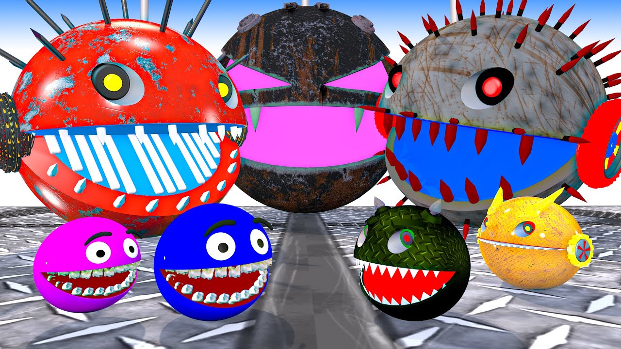 MS PACMAN, RED PACMAN, DARK PACMAN & SPIKE MONSTER FIGHTING IN POKEMON WORLD #2025
