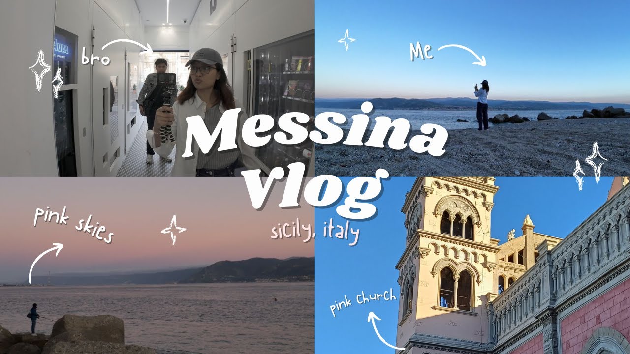Trip to Messina, Sicily, Italy 🇮🇹⛪️ Pink Church, Pink Skies, Seaside, City View, etc.