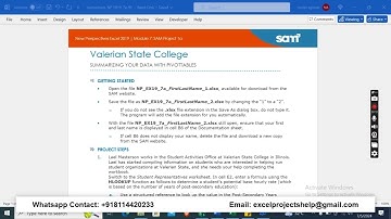 New Perspectives Excel 2019 | Module 7: SAM Project 1a Valerian State College
