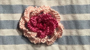 40. Cast-on-stitch rose part b - embroidery stitch - stitch along - dictionary of stitches