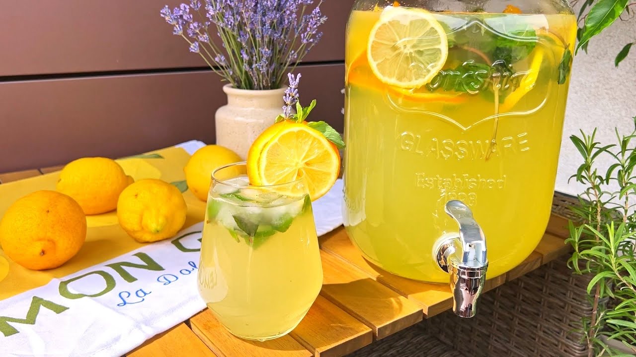 Самый освежающий летний лимонад 🍋 БЕЗ САХАРА! Простой рецепт приготовления дома всего за 3 минуты