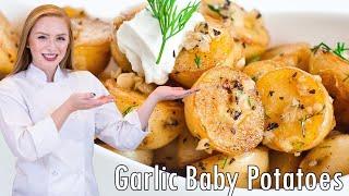 The BEST Garlic Baby Potatoes Recipe  SUPER Easy & Delicious!!!