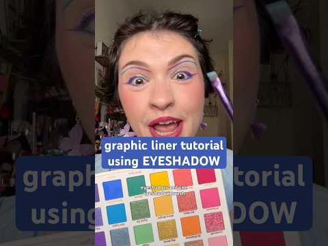 graphic liner using eyeshadow!🌈