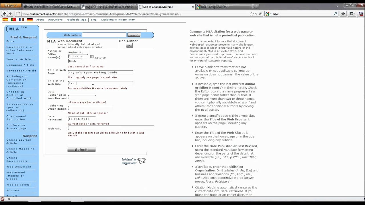 How To Use Citation Machine To Create A Mla Citation Youtube