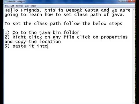 How to set class path for java in windows 7