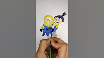 Agnes And Minions Drawing. #short #shortvideo #art #creative #drawing #sketch #drawing #minions