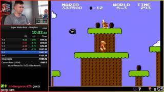 Super Mario Bros. Warpless 19:08.874