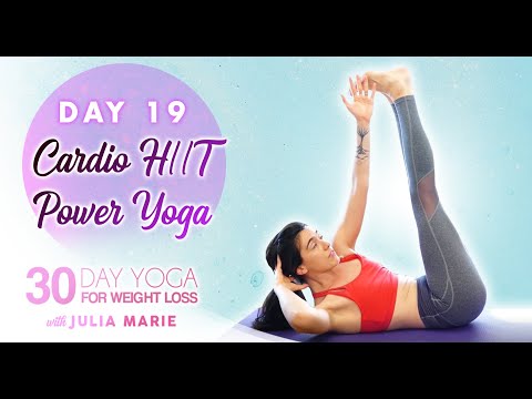 Power Yoga Challenge ♥ Cardio Fat Burning Workout | 30 Day Yoga for Weight Loss Julia Marie, Day 19