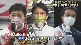 【情勢調査】立憲と維新が接戦　自民が激しく追う　三つ巴の大阪１０区　【朝日新聞社･衆院選2021】